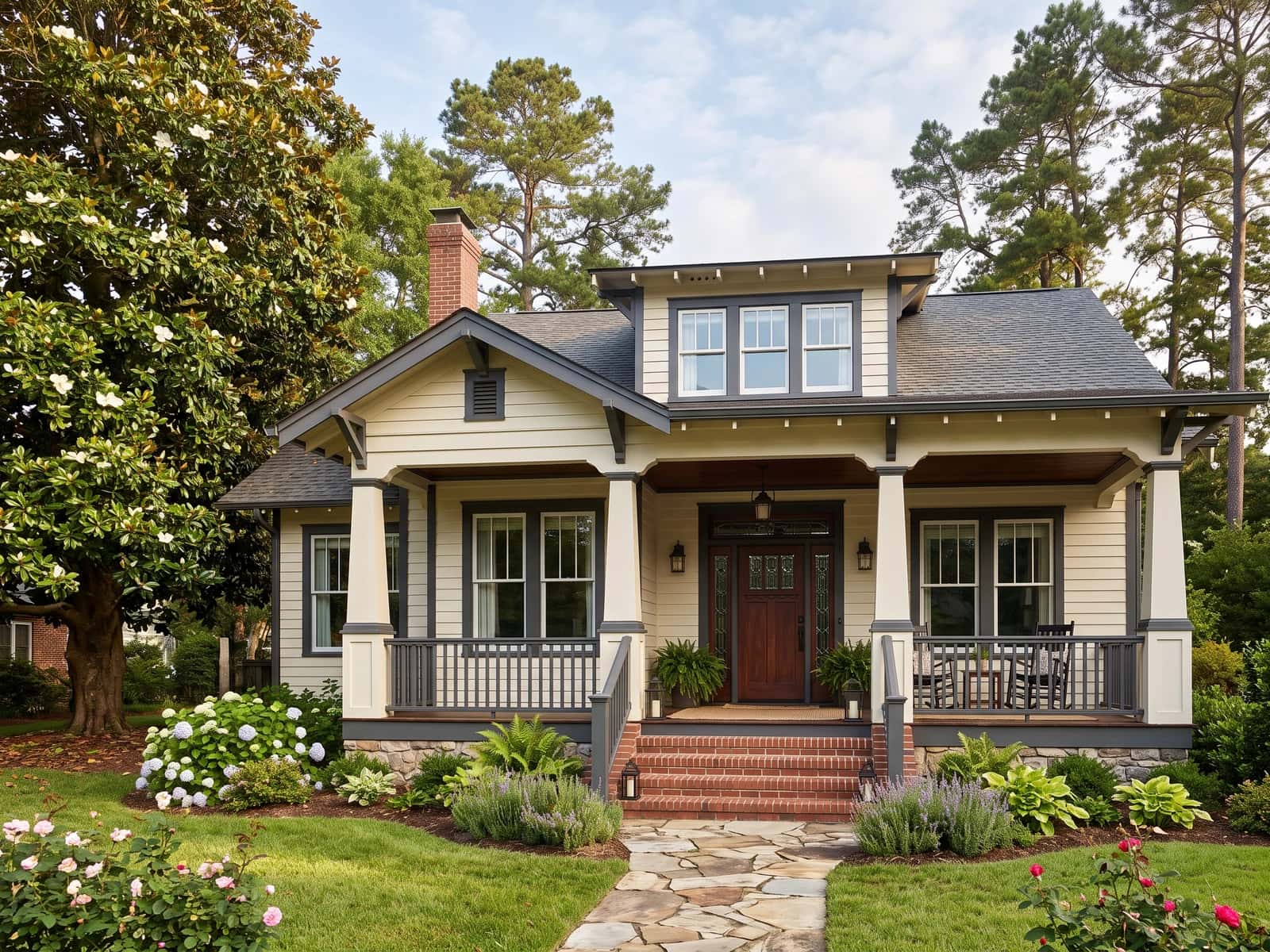 Renovated craftsman bungalow with a generous front porch