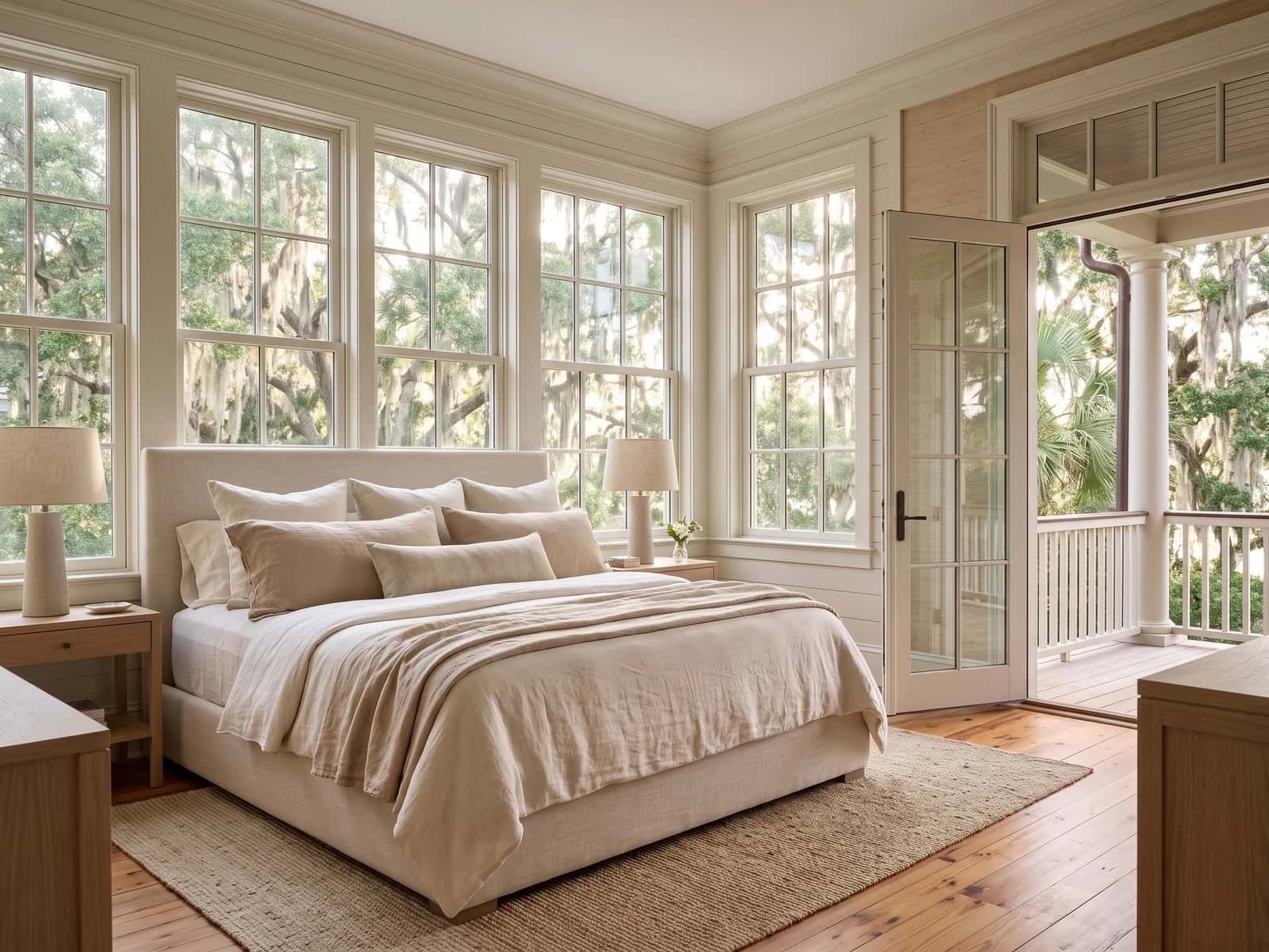 Airy upstairs suite among the live oak canopy