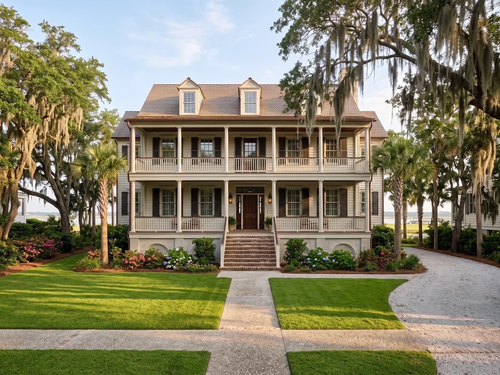 Old Village Lowcountry home beneath live oaks