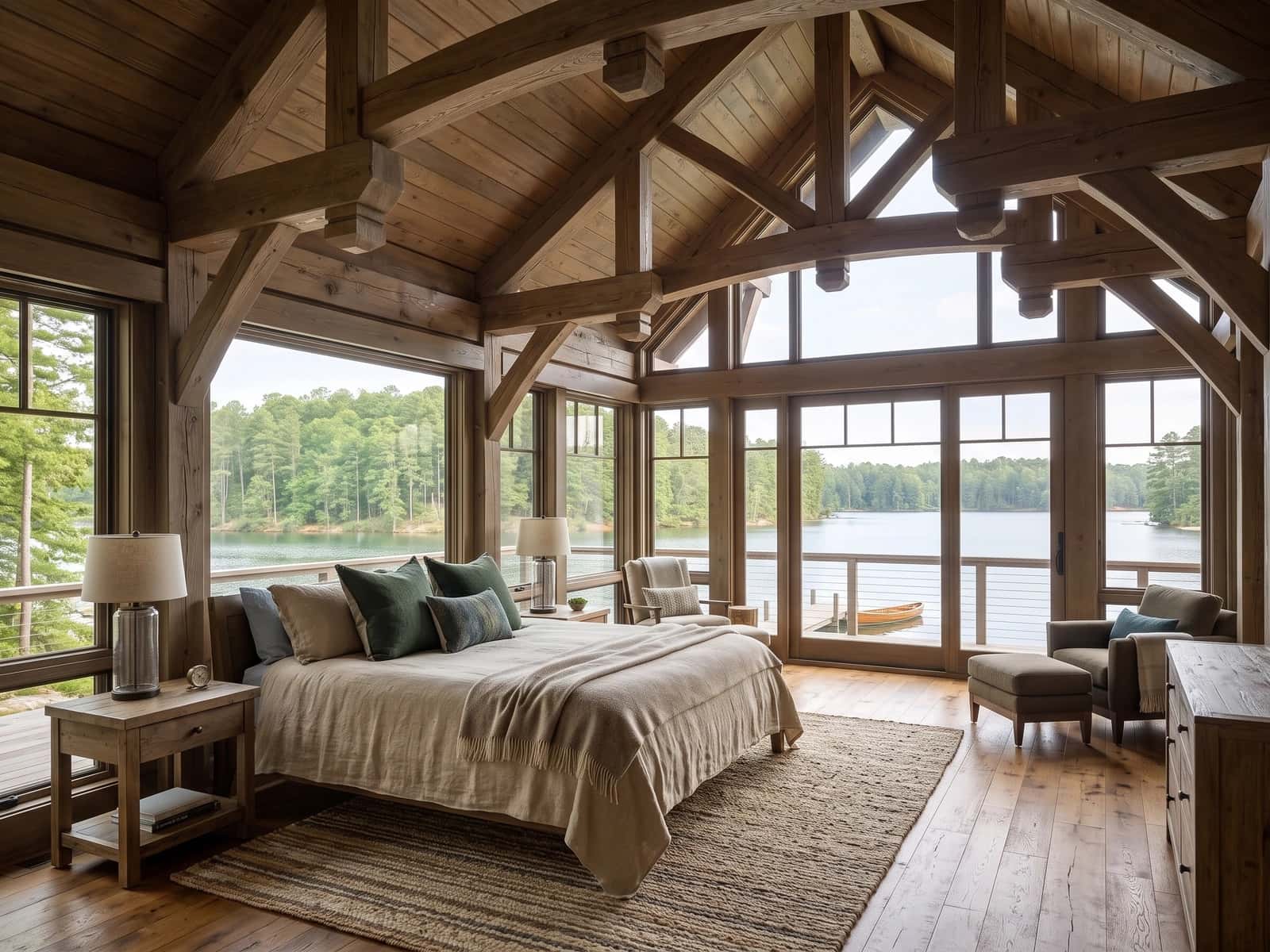 Primary suite with quiet woodland and water views